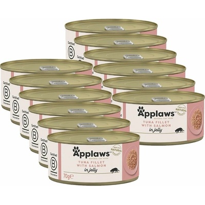 Applaws cat s tuniakom a lososom v želé 12 x 70 g