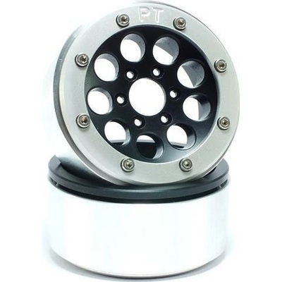 Absima Kovové Beadlock CNC disky Metsafil 1.9 Gun Black/Silver 2 ks