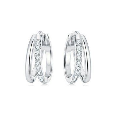 Nubis stříbrné náušnice s moissanity MN107