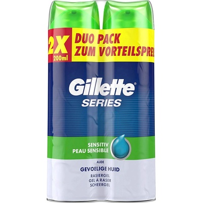 Gillette Series Sensitive gél na holenie 2 x 200 ml