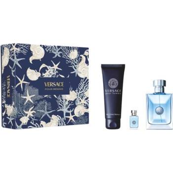 Versace Pour Homme Комплект (EDT 100ml + EDT 5ml + SG 150ml) за Мъже