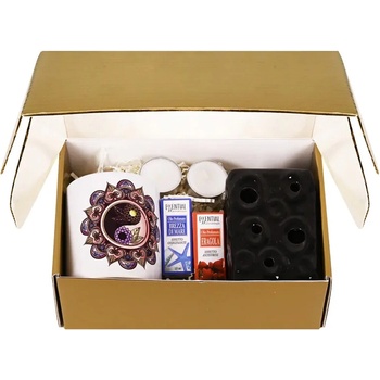 Комплект с аромалампа, чаша Мандала, 2 ароматни масла и 2 чаени свещи (К102247-2)