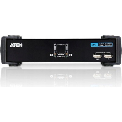 Aten CS-1762A 2-Port DVI USB 2.0 KVMP Switch, 2x DVI-D Cables, 2-port Hub, Audio – Zboží Živě