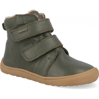 Protetika Chlapčenské zimné barefoot topánky DARYK KHAKI PRO-tex khaki