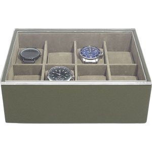 Stackers Кутия за ръчни часовници Stackers Pebble Classic 8 камери с капаче маслинена (74570)