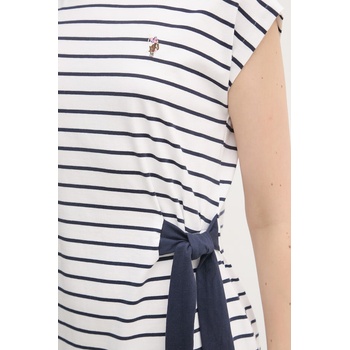 U. S. Polo Assn U. S. Polo Assn. рокля памучна GROWN ON SLEEVE TIE-DETAIL STRIPE MIDI (WUP2262)