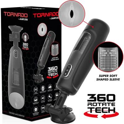 Мощен мастурбатор, тласкащ и въртящ се - Tornado Tech Stroker (D-230385)
