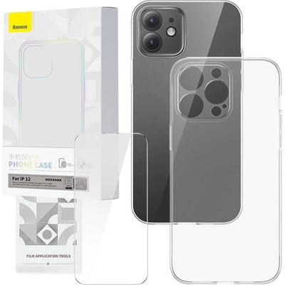 Baseus Комплект кейс и скрийн протектор от закалено стъкло Baseus Corning за iPhone 12, прозрачен (P60112200201-00)