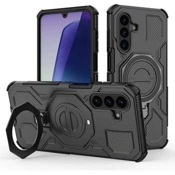 Samsung Магнитен калъф и Протектор за Samsung Galaxy A17 5G / A17 4G| Удароустойчив Корпус с 360° Въртяща Стойка | Цвят: Черен, Син, Сив, Зелен, Розов