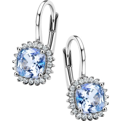 Zlaton Náušnice bílé zlato visací 1.7cm 3g s topazem 2.50ct a diamanty 0.22ct N19062603437
