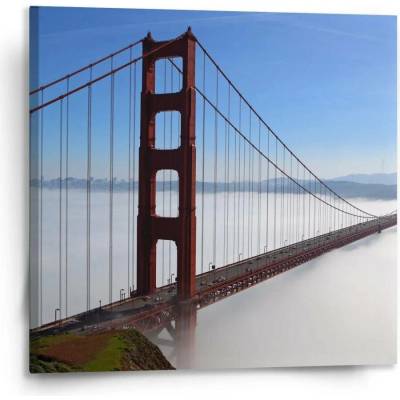 Sablio Obraz Golden Gate v mlze - 110x110 cm