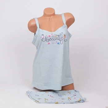 Image 1 of Макси пижама в бледозелено с апликиран надпис