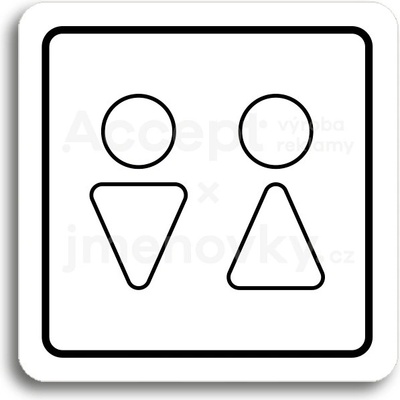 ACCEPT Piktogram WC muži, ženy VII - bílá tabulka - černý tisk