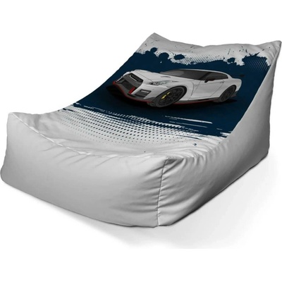 Sablio sedací vak lounge Nissan GTR 35 Modrý 80 x 95 x 50 cm