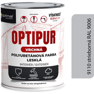 Optimal U2081 OPTIPUR Vrchná polyuretánová farba lesklá 9110 0,7l RAL 9006