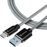 Tactical Aramid супер здрав кабел USB-A/USB-C - 0.3m - Сив KP31189