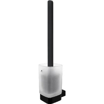 Nimco Kibo WC štětka nástěnná s držákem matné sklo černý mat Ki-14094CN-HR-90