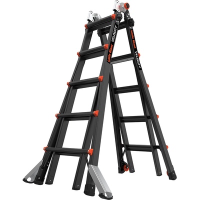 Little Giant Ladder Телескопична алуминиева стълба Little Giant VELOCITY 2.0 PRO, M22 4x5 стъпала, с поставка AirDeck (15522EN)