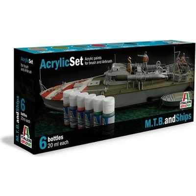ITALERI Sada akrylových barev 434AP M.T.B. and SHIPS 6 ks