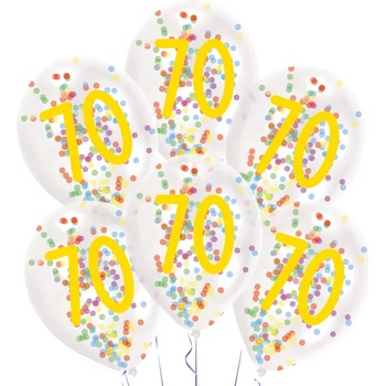 Image 1 of Amscan Латексови балони с конфети, 70 бр