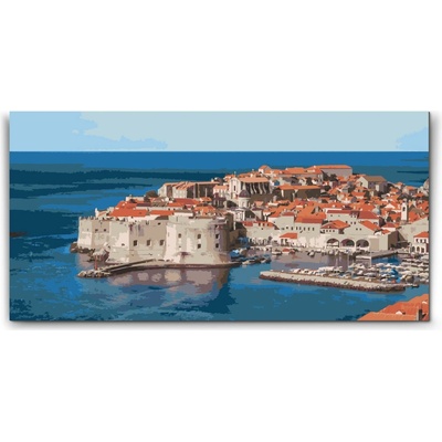 Vymalujsisam.sk Maľovanie podľa čísiel Výhľad na Dubrovník Chorvátsko 40 x 80 cm Bez rámu iba zrolované plátno
