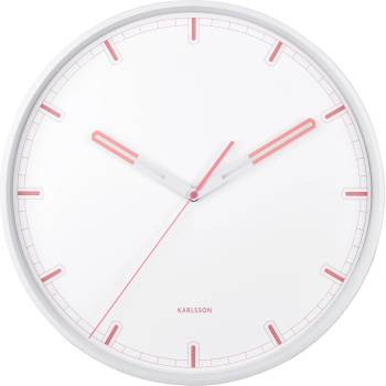 Karlsson Стенен часовник Dipped с коралови акценти бял (KA5775CP)
