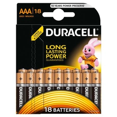 Duracell Батерии Duracell Basic AAA, 18 броя (MN2400B18)