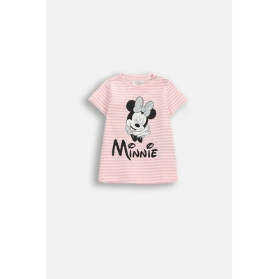 COCCODRILLO Tričko s krátkým rukávem růžová s pruhy s potiskem Minnie Mouse licence MINNIE MOUSE