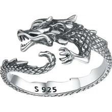 For Silver Vintage prsten Dragon Stříbro