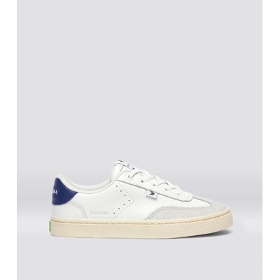 Cariuma TOCA White Diamond Leather Smoke White Suede Blue Accents Sneaker