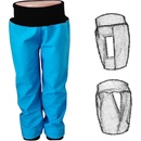 Dětské softshellové kalhoty s kapsami NEZATEPLENÉ modré s černým nápletem