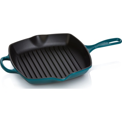 Le Creuset Grilovací pánev SIGNATURE 26 cm DEEP TEAL litina