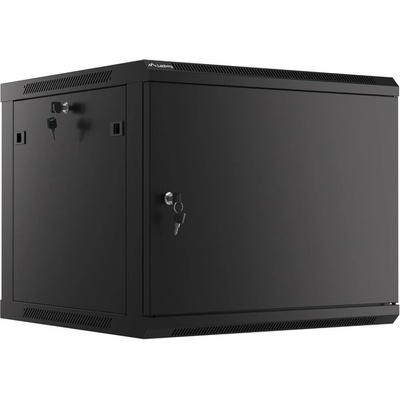 Lanberg rack cabinet 19 wall-mount 9U/600x600 for self-assembly with metal door black (flat pack) (WF01-6609-00B)