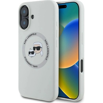 KARL LAGERFELD Силиконов калъф Karl Lagerfeld Double Heads And Circle MagSafe за iPhone 16 бежов (3666339343415)