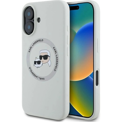 KARL LAGERFELD Силиконов калъф Karl Lagerfeld Double Heads And Circle MagSafe за iPhone 16 бежов (3666339343415)