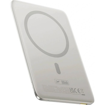 Baseus Ултратънка преносима външна батерия с USB-C изход и безжично зареждане с MagSafe - Baseus PicoGo AM41 Ultra Slim Magnetic Wireless Charging Power Bank 5000 mAh 20W (титан) (P1007680C853-00)