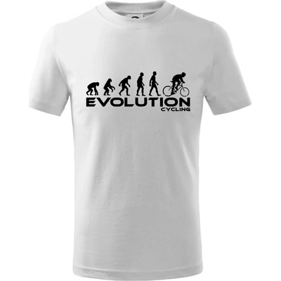Evoluce cyklistiky tričko dětské bílá
