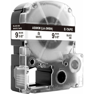 Tonery Náplně Kompatibilní páska s Epson AS9KW 9 mm x 8 m cerný tisk / bilý podklad