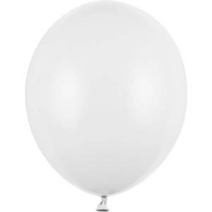 Party Deco Бял пастелен латексов балон - 30 см (sb14p-008)