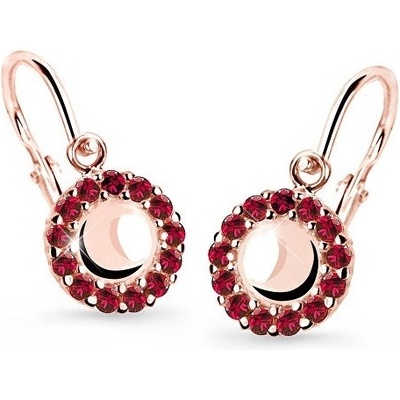 Cutie Jewellery detské náušnice z ružového zlata C2750-10-X-4 červená