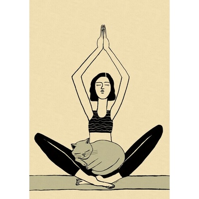Plagát, Obraz - Peaceful Yoga Cat, Sharyn Bursic, 26.7 × 40 cm