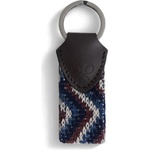 SILBON Woven Leather Keychain - Multicolor (Blue)