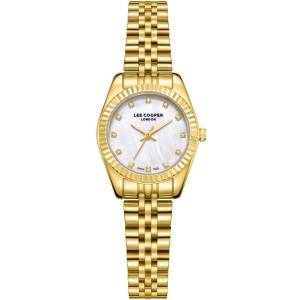 Lee Cooper LC08243.120 Дамски часовник, Златист - Седефен дисплей, Метална верижка Часовници