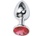X Fun Метално дилдо Butt Plug "SILVER CRYSTAL RED" 8 см. Размер-М