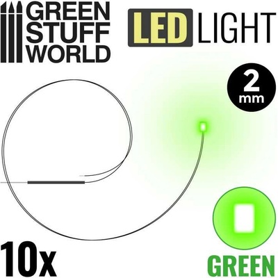 Green Stuff World LED dioda zelená 2 mm 10 ks