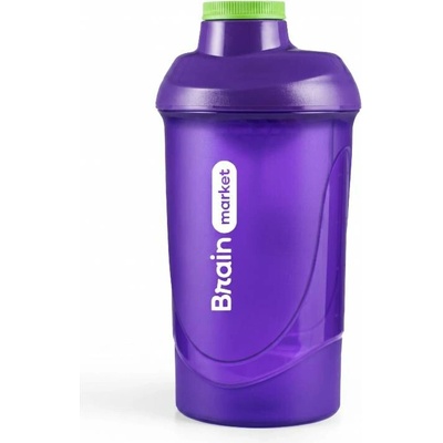 BrainMarket plastový shaker (šejkr), fialový, 600 ml Fialový plastový šejkr s logem BrainMarket