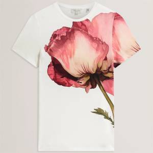 Ted Baker Тениска Ted Baker Ted Baker Floral Graphic Soft Touch Fitted T-Shirt - Ivory - sportihobi - 154,49 лв
