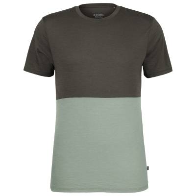 Мъжка мериносова блуза Stoic Merino155 LaholmSt. Colorblock T-Shirt Merino shirt - Dark Olive / Agave Green - размер 4XL (216-7618-0317)