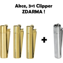 Cliper plynový Classic Large CMP11R stříbrný zlatý Giftbox