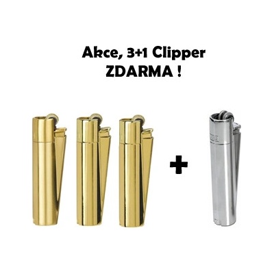 Cliper plynový Classic Large CMP11R stříbrný zlatý Giftbox